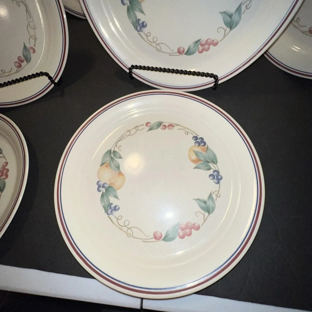 Corelle‎ Corning Ware Set of Seven 7 ABUNDANCE Fruit Design Luncheon Plates